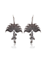LOTUS SILVER LOOKALIKE DANGLER EARRINGS